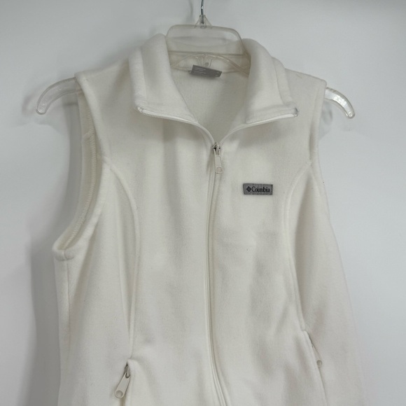 Columbia Women's White Full Zip Flannel Vest Size Medium w/ Zipper Pockets - Picture 4 of 8
